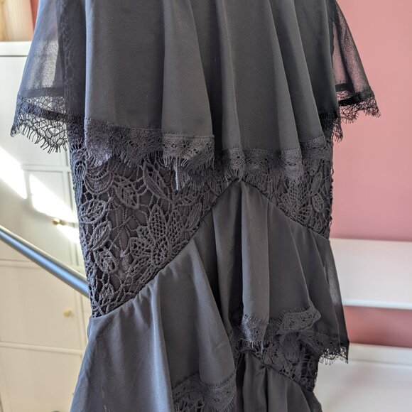 Size Small Black Ruffled Lace Dress - Picture 7 of 8